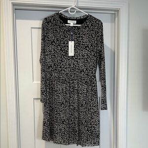 POPSUGAR Black and White Long Sleeve Dress